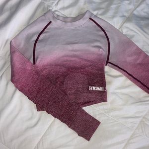 Gymshark ombre seamless beet/chalk pink top